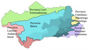 Carte des provinces corologiques - Andalousie 